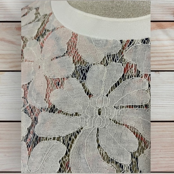 Tommy Hilfiger outter lace paisley lining raw hem gold zipper dress 8 - Picture 3 of 7